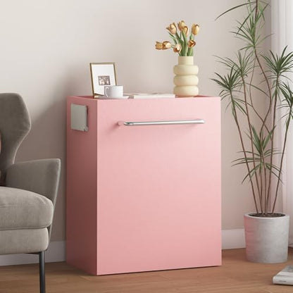 smilesun Folding Dining Table, Wall Mount Foldable Kitchen Table w/Fabric Drawer & Adjustable Storage Shelf, Space Saving Compact Expandable Pull Out Table for Small Spaces, Pink - color: Pink