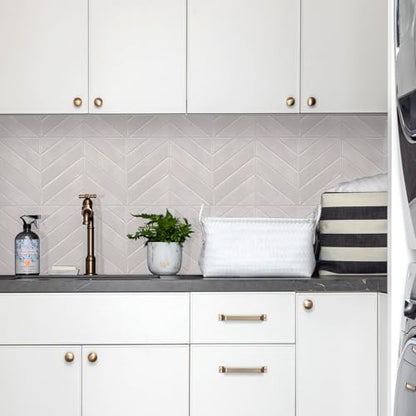 STICKGOO Herringbone Peel and Stick Backsplash, Smoky Pink, 10 Sheets | 12.6 x 9.7 in, Thicker Rectangular Vinyl Stick-On Wall Tiles, Easy Alignment, Waterproof, Easy to Clean, Kitchen/Bathroom - color: Smoky Pink, size: Pack of 10