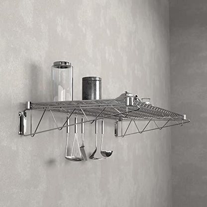 24" x 60" Chrome Wire Wall Mount Shelf - color: Chrome, size: 24" x 60"