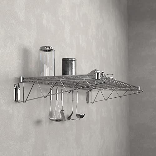 24" x 60" Chrome Wire Wall Mount Shelf - color: Chrome, size: 24" x 60"