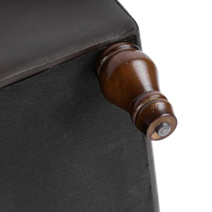 Spatial Order 24" Medium Tufted Storage Ottoman - Espresso Brown Faux Leather - color: Espresso Brown Faux Leather