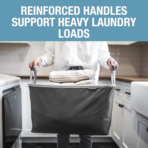 CleverMade Collapsible Laundry Basket, 60L Pop-Up Hamper, 2 Pack, Charcoal | Clear Floor Space Between Laundry Days | Each Basket Holds 55 lb, Stays Upright While Loading, and Folds to 1.25 Inches - color: Charcoal Gray