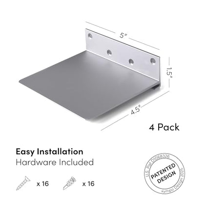 Floating Invisible Bookshelf Wall Mounted (Set of 4) - Aluminum - Turn Books into Floating Shelves (Pack of 2) - size: Large (Pack of 2)