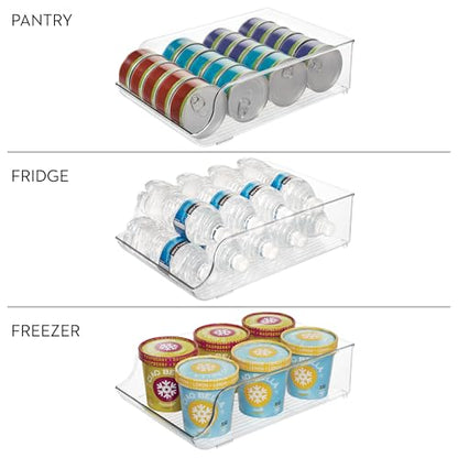 iDesign Plastic Water Bottle Organizer, Clear, 2-Pack | For Fridge, Bottle Holder, For Kitchen and Pantry - style: Pack of 2