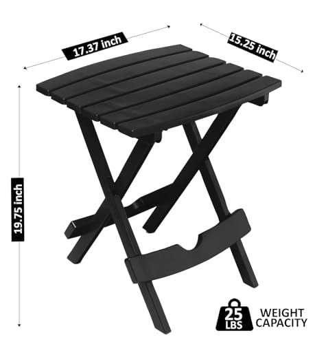 Adams Quik-Fold® Side Table - Black - color: Black