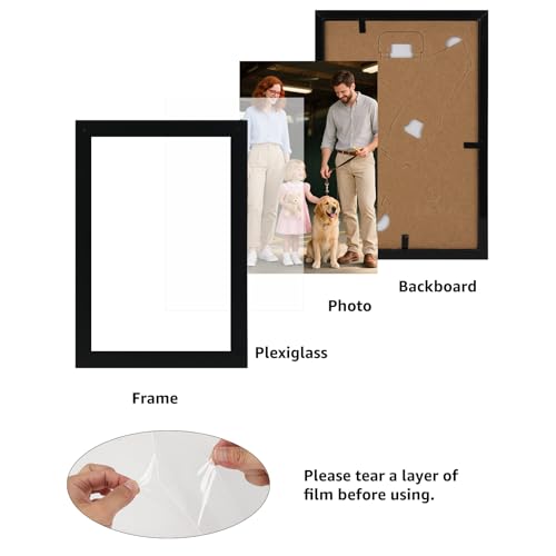 Giftgarden 4x6 Picture Frame Black Set of 16, Lightweight 4 by 6 Photo Frames Bulk for Family, Office, Living room Wall Hanging and Tabletop Display - color: Black*16, size: 4x6
