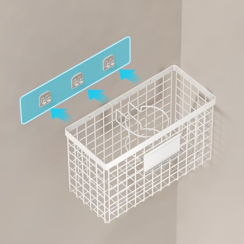 Voldra Hair Dryer Holder Cabinet Door, Adhesive Hair Tool Organizer Wall Mount Adjustable Height Blow Dryer Holder Under Sink/Countertop for Flat Curling Iron, Hair Brush and Straightener (1, White) - color: White
