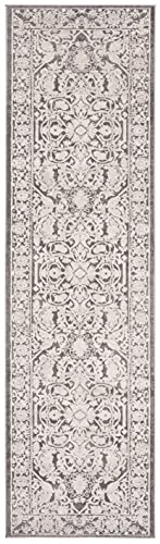 SAFAVIEH Reflection Collection Runner Rug - 2'3" x 6', Dark Grey & Cream, Non-Shedding & Easy Cleaning, Ideal for Living Room, Bedroom (RFT665B) - color: Dark Grey/Cream, size: 2'3" x 6' (Runner)