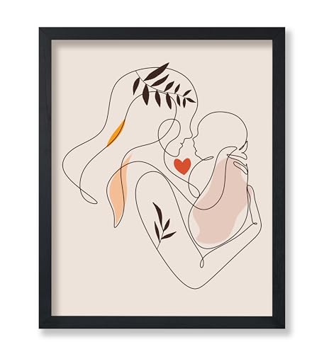Poster Master Mother and Baby Poster - Family Print - Mother's Day Art - Line Drawing - Love Design - Chic Boho Style - Abstract Aesthetic - Living Room or Bedroom - 11x14 UNFRAMED Wall Decor - color: 스타일-01, size: 11"L x 14"W