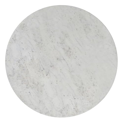 SIMPLIHOME Whitley 72" Wide Solid Mango Wood Dining Table in Grey Wash - color: White Marble/Antique Copper