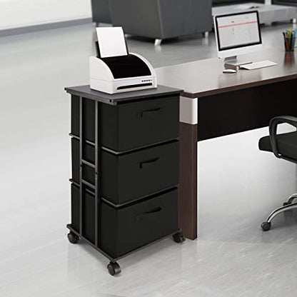 MAX Houser Dresser Storage with 3 Drawers, Fabric Dresser Tower, Vertical Storage Unit for Bedroom, Closet, Office, Black - color: Black5