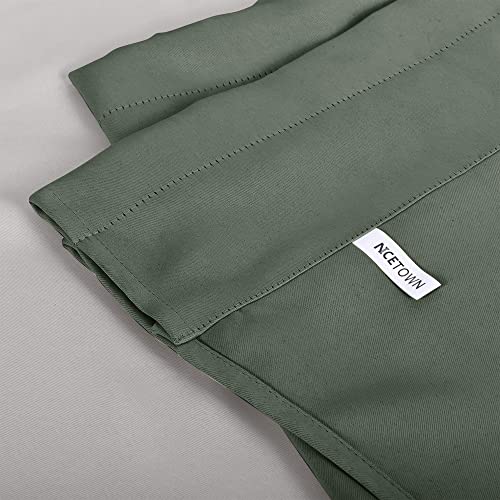 NICETOWN 4 Panels Blackout Valance Rod Pocket Thermal Insulated Window Treatment Tiers Solid Short Curtain for Small Window Bedroom 52 x 18 Inches 4 Panels, Dark Mallard - color: Dark Mallard