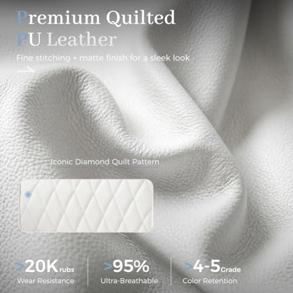 GTPOFFICE Executive Office Chair with Comfortable Lumbar Support, Ergonomic Gaming Chair with Flip-up Armrests & Zoned Pressure-Relief Cushion, Comfy PU Leather Desk Chair, White - color: White