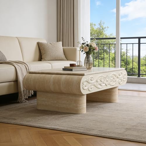 39.4" Lift Top Coffee Table with Hidden Storage & Antique Design for Living Room, Rectangular MDF Wooden Center Table Tea Table for Apartment, Beige - color: 39.4" Lift Top Coffee Table With Antique Design,beige