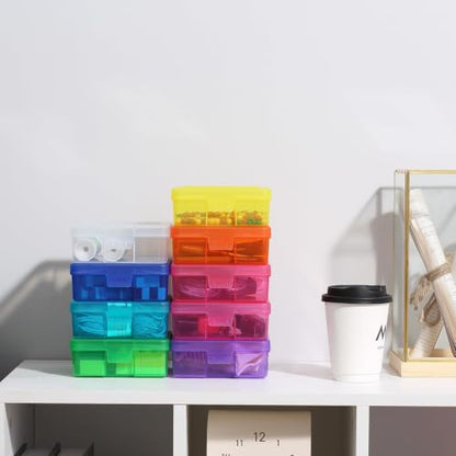 18 Pack Plastic Hobby Art Craft Organizer with Boxs | Transparent View,Stackable,Clear,Space-Saving,Durable,See Through,Plastic,,Dust Protection - size: Small&Color-18 Pack