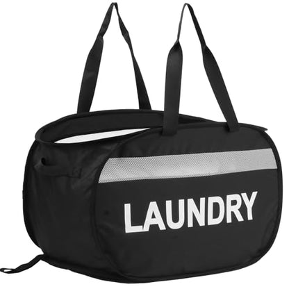 Collapsible Laundry Baskets, Tear-proof Dirty Clothes Hampers for Laundry, Foldable Laundry Basket with Dual Handles, Easy to Carry Pop Up Hamper for Bedroom, Bathroom, Dorm, Laundry Room Black - color: Black