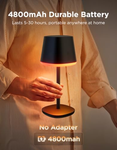Govee Smart Cordless Table Lamp Classic (No Adapter), RGBIC Desk Lamp | Rechargeable Table Lamp for Living Room, Portable Lamp Works with Matter, Bedside Lamp for Nightlight, 72 Scenes Modes, 500lm