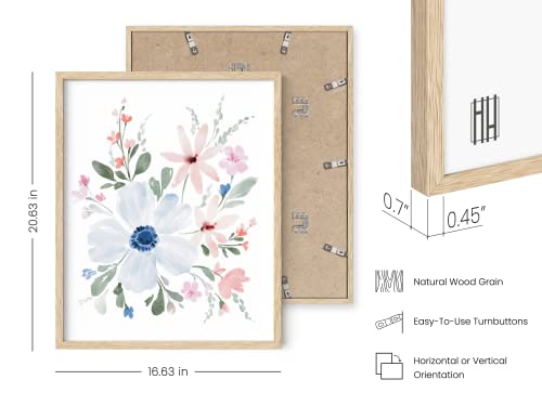HAUS AND HUES Bouquet Set Art Print Set of 4 16x20 - Framed Beige - color: Bouquet Flower, size: 16x20, style: Beige Framed
