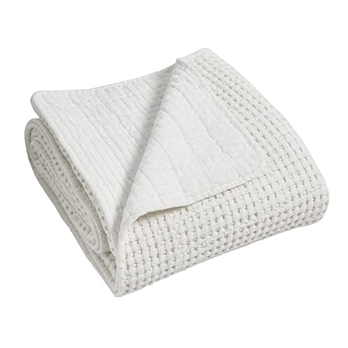 Levtex Home - Mills Waffle - Twin Quilt Set - Bright White Cotton Waffle - Quilt Size (68 x 86in.), Sham Size (26 x 20in.) - color: Bright White, size: Twin Quilt