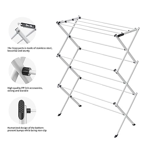 Foldable Drying Rack Clothing,Clothes Drying Rack Folding Indoor and Outdoor Rack,Laundry Drying Rack Collapsible-Black White - color: Black