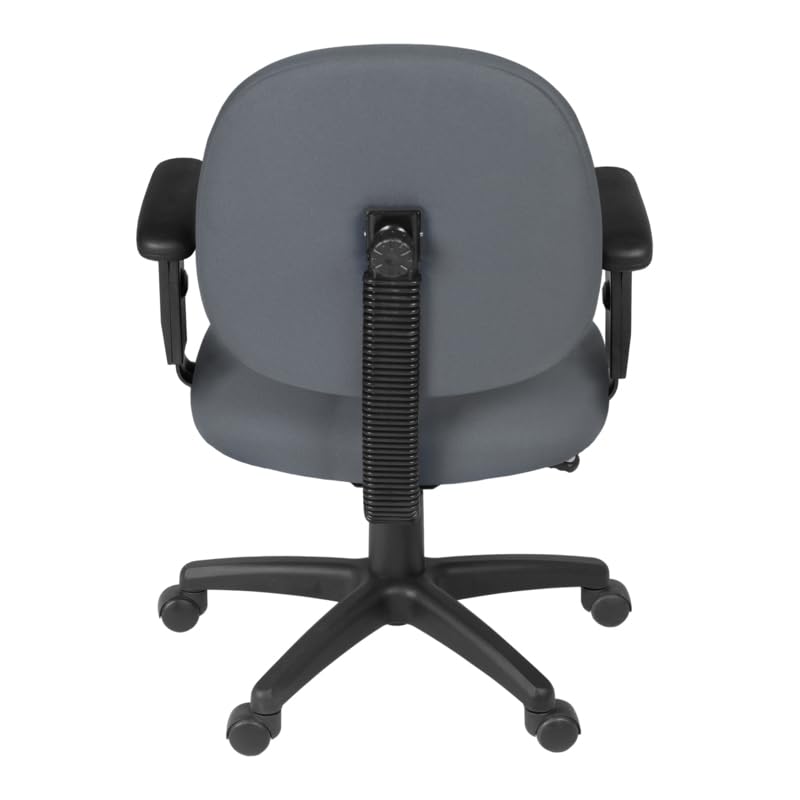 Romig Comfort Series Swivel Fabric Computer Task Chair with Adjustable Arms - Grey