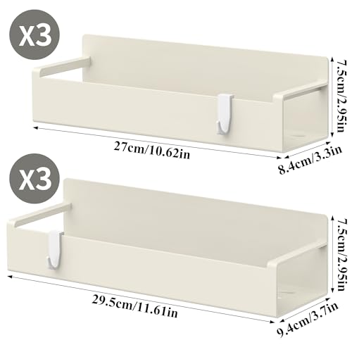 6 Pack Magnetic Spice Rack Organizer for Refrigerator and Oven, Cream White Fridge Organizers and Storage for Kitchen - color: Cream White, size: 6 Pack