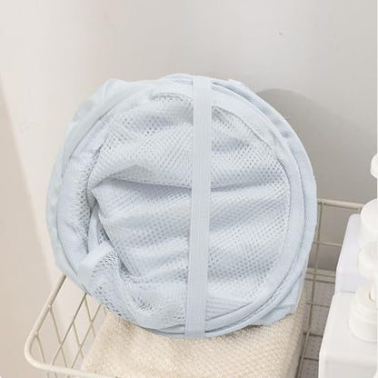 2Pcs Pop Up Hampers for Cruise, Folding Laundry Basket Space Saving Design, Dirty Clothes Hamper for Bedroom, Hotel, RV, Travel (White+Beige) - color: White+Beige