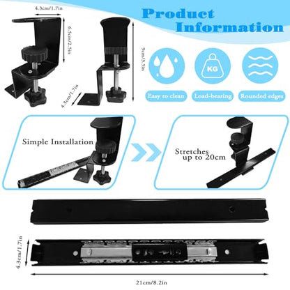 Sliding Keyboard Tray Under Desk Slide, 45°Swivel Keyboard Tray Keyboard Holder for Desk Pull Out Keyboard Drawer Under Desk Keyboard Tray Slide Out Clamp on Desk Shelf (Modern)