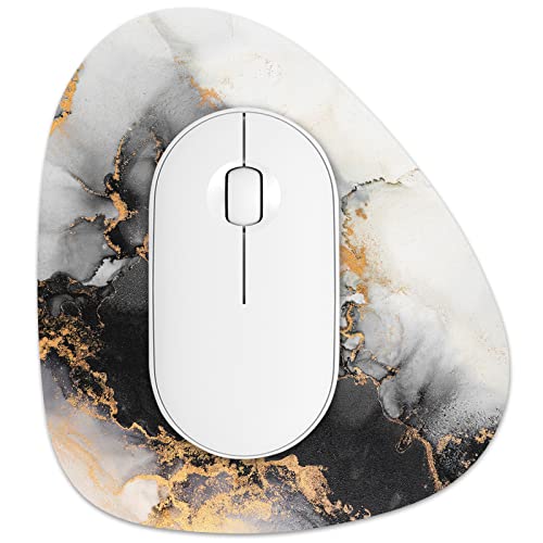 Rimilak Small Mouse Pad 6 x 7 Inch, Irregular Mini Mouse Pad with Non-Slip Rubber Base, Waterproof Compact Mouse Mat for Laptop Computer Wireless Mouse Keyboard Home Office Travel, Gray Marble - color: Gray Gradient Marble, size: 7L x 6W inches