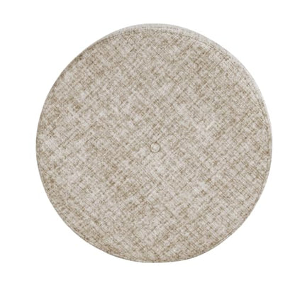HomePop 24" Large Round Storage Ottoman - Cream Textural Woven - color: Cream Textural Woven