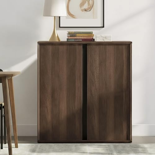 KISLOT 31.5" Sideboard Buffet Cabinet with Storage Modular Accent Display Kitchen Storage Cabinet Wood Coffee Bar Console for Living Room, Hallway, Kitchen, Dining Room,Walnut - color: Walnut, size: 1 PC(31.5 IN)