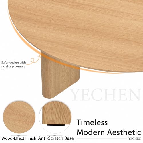 Nesting Coffee Table Set of 2, Wood Look, Round Side Tables | 1.2" Thick Top, Versatile Nesting Tables for Living Room, Apartment, or Office. Sturdy MDF, Space-saving Design - color: Natural Wood