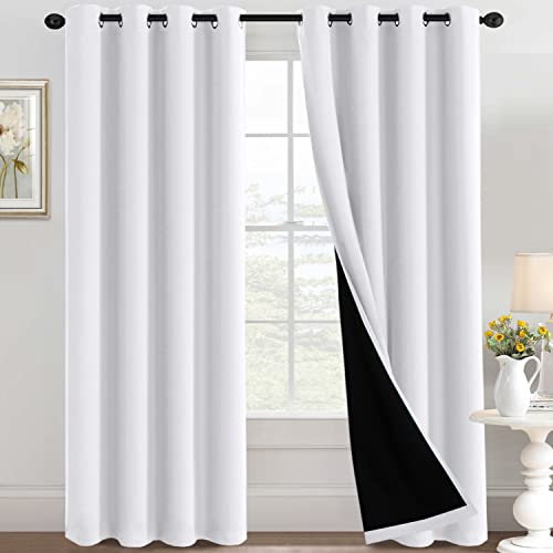 H.VERSAILTEX Blackout Curtains for Bedroom 100% Black Out Living Room Curtains, 84 inch Long Patio Curtains for Sliding Doors, Energy Efficiency Window Curtain Panels 1 Piece, Pure White - color: Blackout Pure White, size: 52"W x 84"L (Pack of 1)