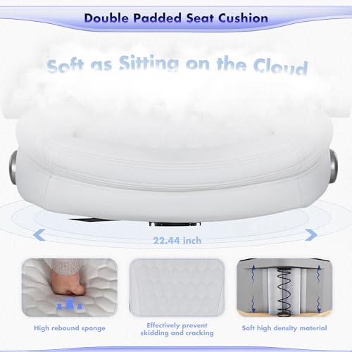 COLAMY Executive Office Chair-Ergonomic Computer Desk Chair, High Back Leather Chair with Padded Flip-up Arms, Swivel Home Office Chair Upgraded Caster, White - color: White, size: set of 1
