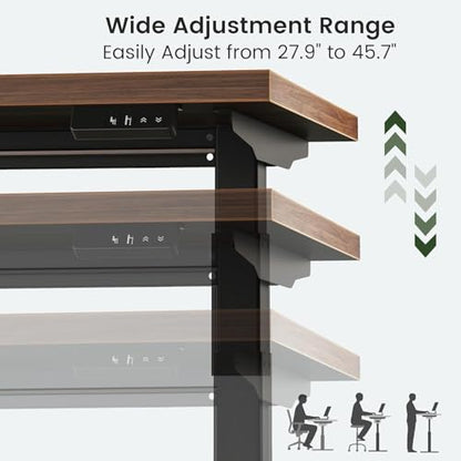 114" Two Person Electric Height Adjustable Standing Desk | Office Furniture Set with Storage, Extra Long Executive Desk Workstation with File Cabinets for Home Office, Black Walnut - color: Black Walnut
