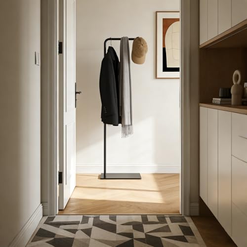 Matte Black Metal Coat Rack, Freestanding Coat Stand with Heavy-weight Slate Base, Modern Clothing Tree for Entryway, Bedroom, Hallway (A13) - color: A13