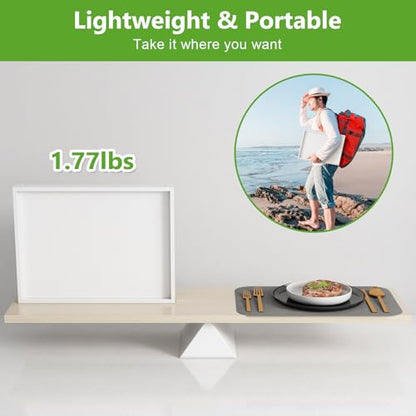 Youpehom Bamboo Bed Tray Tables with Folding Legs, Medium, 4-Pack, White | Four bamboo bed trays with folding legs and handles for family meals, guests, reading, laptop use and everyday serving. - color: White-4 Pack, size: Medium