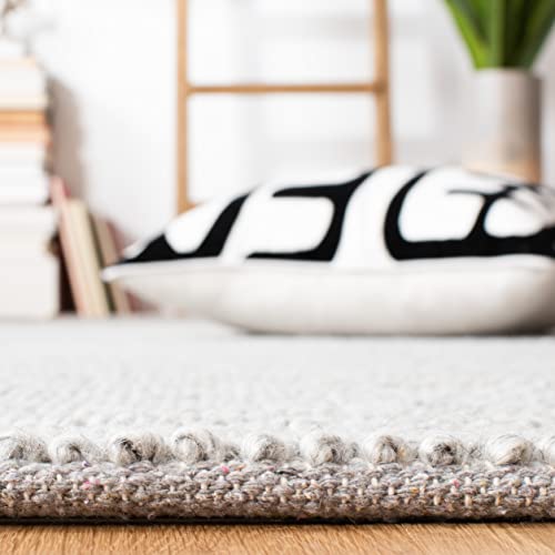 SAFAVIEH Natura Collection Runner Rug - 2'3" x 7', Silver, Handmade Wool Blend, Textured Design, Ideal for Living Room, Bedroom, Dining Space (NAT425G) - color: Silver, size: 2'3" x 7' (Runner)