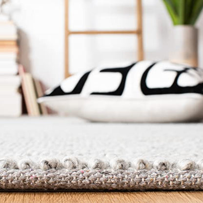 SAFAVIEH Natura Collection Runner Rug - 2'3" x 7', Silver, Handmade Wool Blend, Textured Design, Ideal for Living Room, Bedroom, Dining Space (NAT425G) - color: Silver, size: 2'3" x 7' (Runner)