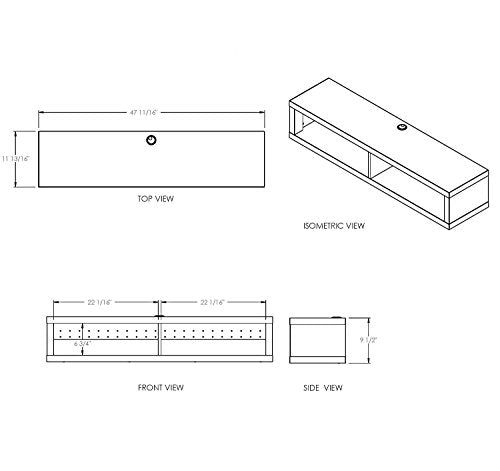 Martin Furniture Floating TV Console, 48", Burba Bank - color: Burba Bank, size: 48"