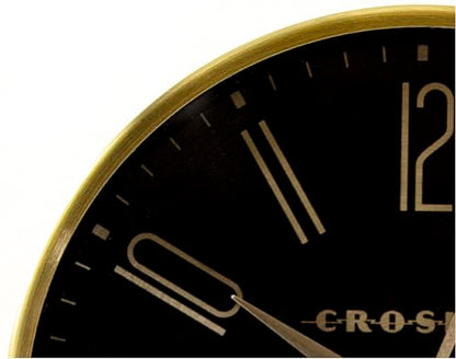 Crosley Modern Art Deco Alarm Clock for Office, Bedroom, or Desk – Analog Non-Ticking Clock with Easy-to-Read Dial, Gold Metal Frame & Black Face (6-Inch) - color: Gold Black