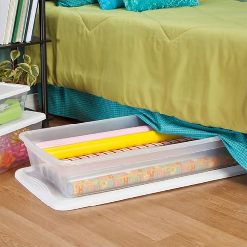 Sterilite 12-Pack 41 Quart Storage Box, Stackable Clear Plastic Bins with Snap-On Lids - Heavy-Duty Organizing Containers for Closet, Bathroom, and Office - size: 41 Quart, style: 12 Pack