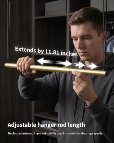 BaiNong Adjustable Closet Hanging Rod 17-30" Gold Closet Rod Extender 4Pack | Heavy Duty Double Hanging Closet Rod, Walk-in Closets, and Clothes Rack to Maximize Storage Space - color: Gold