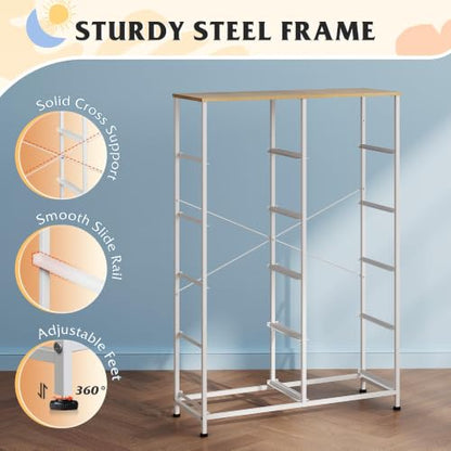 WLIVE Tall Dresser for Bedroom with 10 Fabric Drawers, Cream White | 10 Drawers, Fabric Dresser for Closet, Storage Tower with Cabinet, Metal Frame - color: Cream White