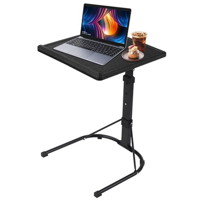 Gocamptoo Folding TV Tray Table, Multi-Functional Personal Activity Table, Adjustable Height TV Dinner Table, Space Saving - color: Black