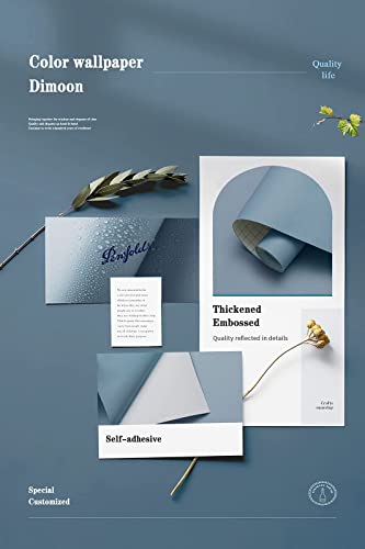 394''x17.7'' Blue Peel and Stick Wallpaper Contact Paper Modern Self Adhesive Wall Paper Removable Renter Friendly Textured Solid Color Shelf Cabinet Vinyl Roll (394''x17.7'',Blue Grey) - color: Blue Grey, size: 17.7" x 394"