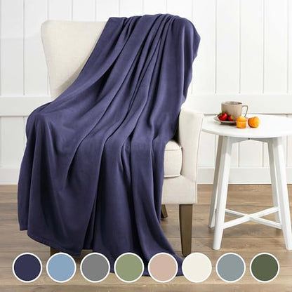 King Size Fleece Blanket | Comfy Supersoft Fleece Blanket – All-Season Light Weight Throw Blanket | Luxuriously Soft | Throw Blanket for Couch and Sofa | Machine Wash | Navy - color: Navy, size: King