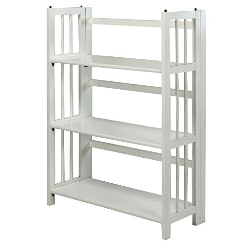 Casual Home 3-Shelf Folding Stackable Bookcase (27.5" Wide)-White - color: White, size: 3-Shelf Stackable