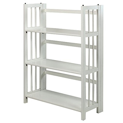 Casual Home 3-Shelf Folding Stackable Bookcase (27.5" Wide)-White - color: White, size: 3-Shelf Stackable