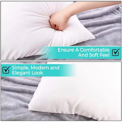 QUBA LINEN Throw Pillow Inserts (Set of 2, White), 20x20 Inches - Premium Cushion Fillers for Sofa, Bed, and Home Décor (20x20 Inch (Pack of 2)) - size: 20x20 Inch (Pack of 2)